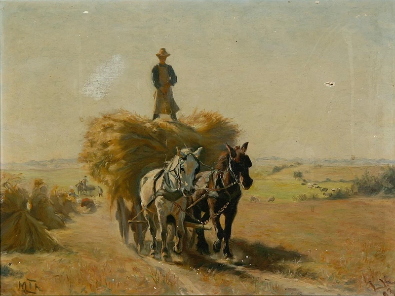 1850-Mogens Therkildsen - Il raccolto viene portato via dal campo - 1883